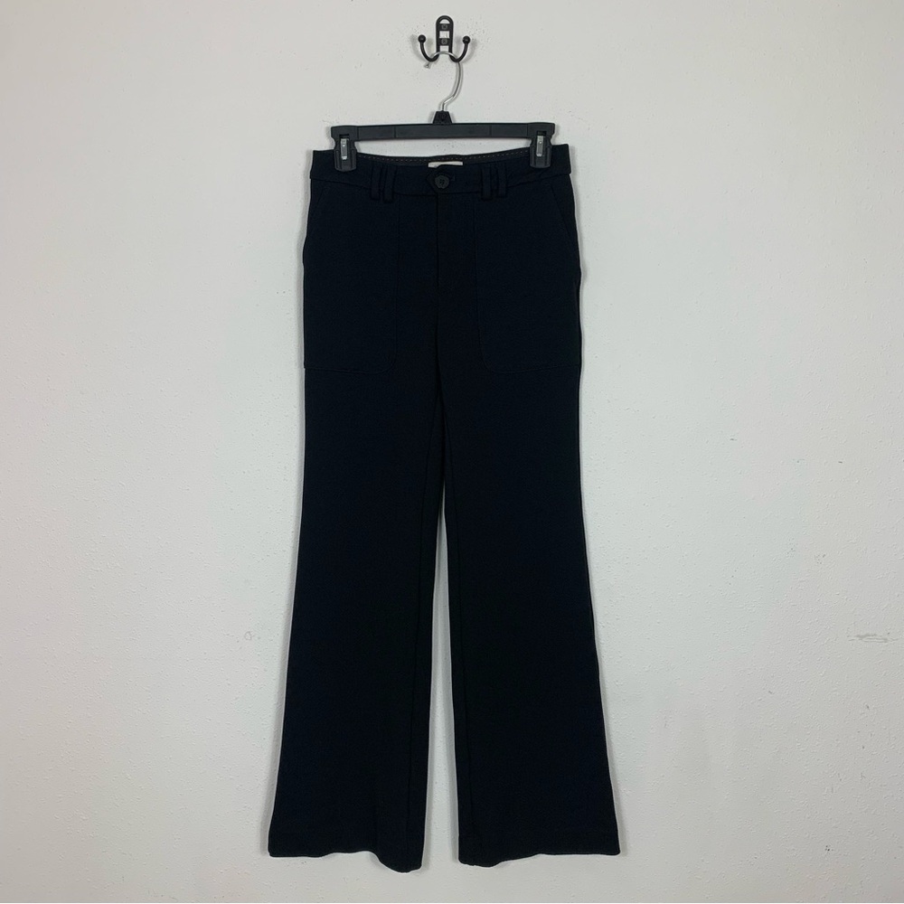 Anthropologie The Essential Flare Trouser Black Pant Business Casual Office Sz 2 - Picture 3 of 10